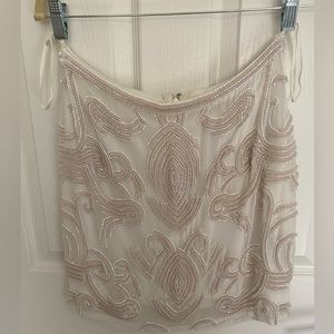 Yumi Kim white beaded mini skirt size small